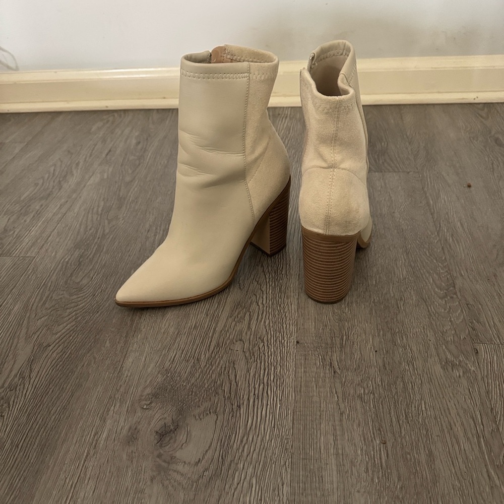 Elegant Cream Ankle Boots